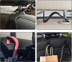 Car Headrest Hooks, 2 Pack Leather Car Purse Holder, Car Back Seat Organizer for Purse Coats Umbrellas Groceries