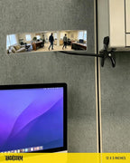 Clip On Cubicle Mirror to See Behind You at Computer Desk | 12 x 3 in acrylic convex rear view mirror for monitor, laptops, PC screens, office, reception and open office workspaces
