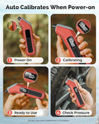 Digital Tire Pressure Gauge 2 Pack, Industrial Tire Gauge 3-200 PSI, Calibrated to ANSI B40.7 Grade 2A(Plus-Minus 0.5%), Air Pressure Gauge with Replaceable AAA Batteries (Dark Cyan)