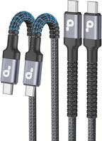 USB C to C Cable 1FT, 2Pack USB C Cable, Long Type C Fast Charging Cable Nylon Braided USBC Charger Cord Compatible with iPhone 17/16/15/Pro/Plus/Pro Max/Samsung Galaxy S23/LG and More