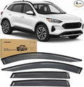 Window Rain Guards for Ford Escape 2020 2021 2022 2023 2024 2025 2026 (Not for Active), Tape-On Window Visors Outside Mount Vent Visors Window Deflectors Smoke Tint, 4PCS