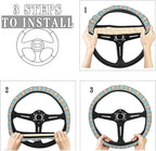Cute Bear Love Steering Wheel Covers Anti-Slip Elasticity Car Accessories Steering Wheel Protector Universal 15 Inch for Cars SUV Vehicle Truck