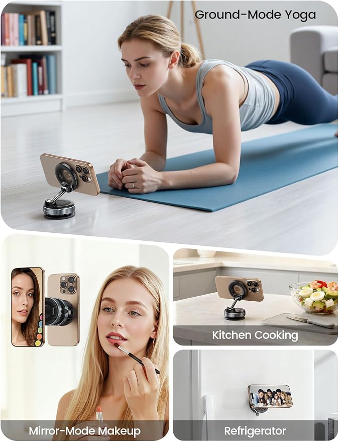 Car Phone Holder - [70 LBS Strongest Suction] for Magsafe Car Mount, 360° Adjustable Suction Cup Phone Mount Dashboard Windshield Vacuum Magnetic Phone Holder for Car fit iPhone 17/16Pro Max