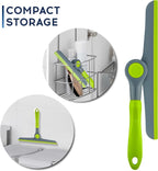 10" Heavy Duty Green, Grey Window Cleaning Squeegee, Handheld Squeegee for Glass Doors, Windows, Car Windshields & More