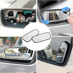 2-Pack Car Blind Spot Mirror, 3.7" x 1.4" Curved Wideangle, High-Definition Glass Adjustable Anti-Glare, Universal Car Side Mirror (Black)