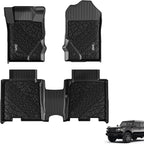 3W Floor Mats Fit for 2021-2025 2026 Ford Bronco 4-Door, All Weather TPE Custom Fit Bronco Floor Liners Car Accessories (Not Fit Sport & Vinyl Floor)