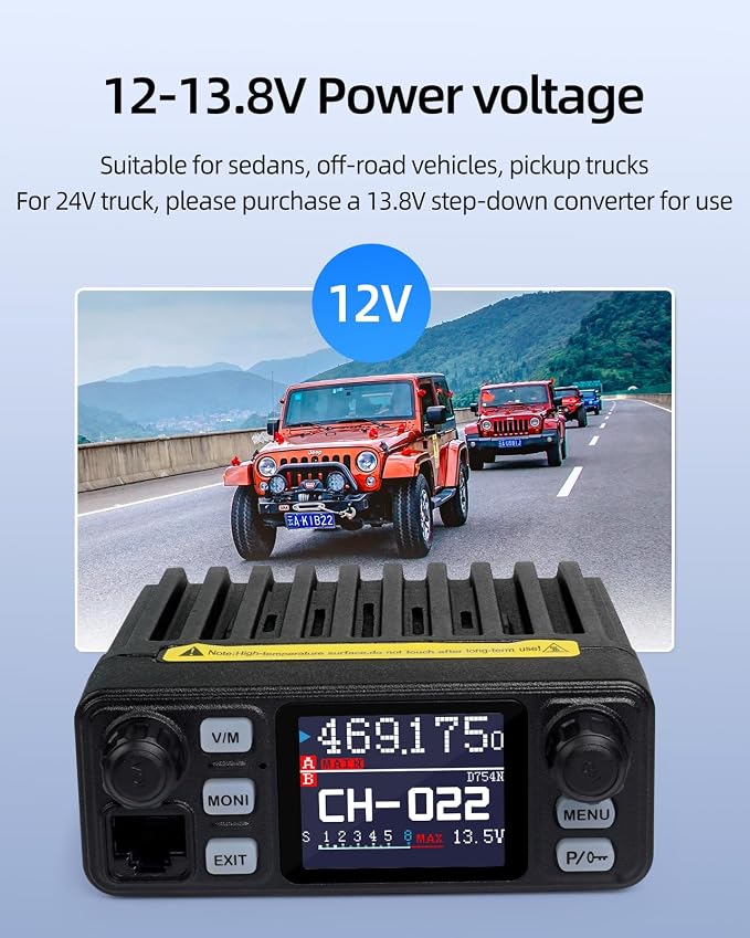 KSUN Mobile Transceiver Radio for Vehicle Truck with Cigarette Lighter Plug Dual Band VHF/UHF Mini Car Radio Long Range CB Two Way Radio for Driver Off Road,UV5200D