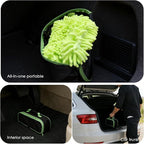8PCS Windshield Cleaner Tool, Car Windshield Cleaner Tool with Extendable Handle 180° Rotation,Car Window Cleaner with 4 Reusable Microfiber Pads+100ml Spray Bottle+1 Detailing Brush