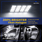 Car Interior LED Lights Accessories with 194 168 T10 / BA9S / DE3175 6418 211-2 578 Festoon Adapters, 48-SMD Panel Lamps for Dome Map Door Trunk Courtesy License Plate Lights (6000K White)