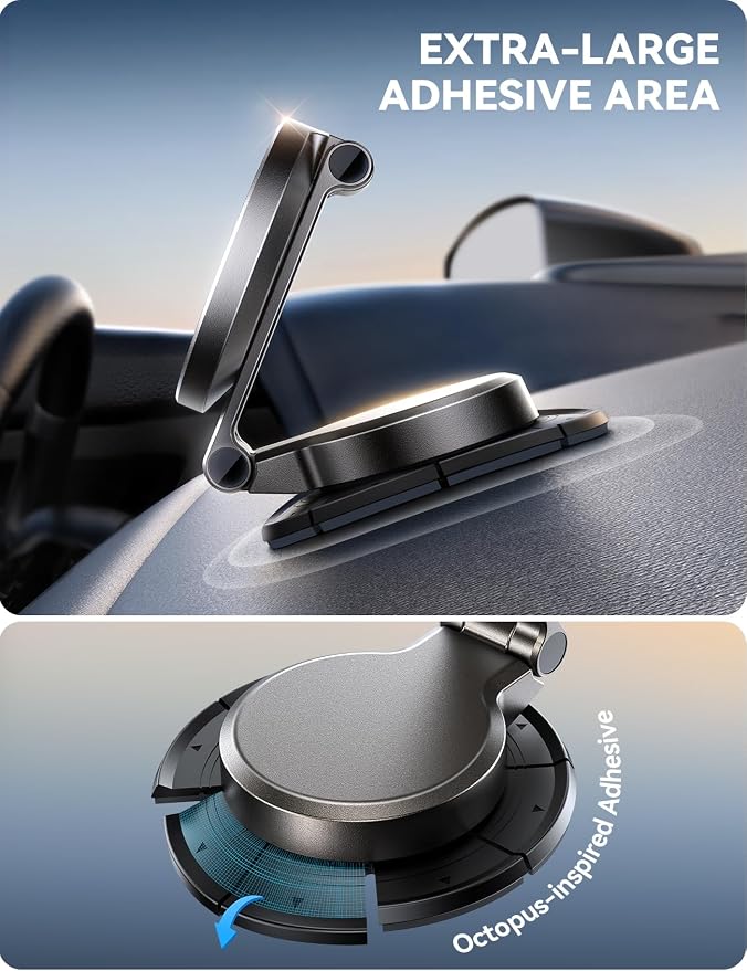 All-Metal MagSafe Car Mount Charger, 15W Mini Magsafe Car Charger for Dashboard, Wireless Car Charger for iPhone 17 Pro Max Plus/iPhone 16 15 14 13 12 Pro Max Plus, Dark Blue