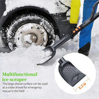 3-in-1 Ice Scraper for Car Windshield,25.8 inch Emergency Snow Shovel with 5.2inch Shovel Blade,Detachable Snow Scrapers with Ergonomic Soft Foam Grip for Cars, Trucks, SUVs, Vehicle(Green)