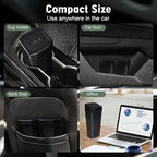 Car Trash Can with Lid - Mini Car Garbage Can Bin for Cup Holder - Black Small Leakproof Vehicle Trash Bin for Back Seat, Cute Automotive Accessories Organizers and Storage for Door SUV Truck