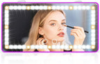 Car Sun Visor Vanity Mirror - Rechargeable Makeup Mirror with 60 LEDs, 3 Light Modes & Dimmable Touch Control for Cars, Trucks, SUVs, Car Interior Accessories for Women (Purple)