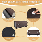 Car Trunk Organizer for SUV Car Trunk Storage Organizer with Lid and Sturdy Handle Collapsible Trunk Organizer for Truck, Sedan, Van (Brown, 27.1 x 11.4 x 12.2in)