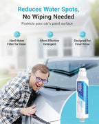 Inline Water Filter, Dedicated for Car Washing, Window & Yard Cleaning, Effectively Reduce Hard Water Spots, Soften Water, Upgraded Formula, Pack of 2
