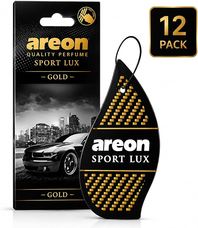 SL-Gold-12 Sport LUX Cardboard Air Freshener, Gold, 12 Pack