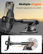 Car Phone Mount with Suction Cup, Universal Windshield Dashboard Holder with Sticky Gel Pad, Compatible with iPhone 17/16/15/14/13, Samsung, Most Smartphones