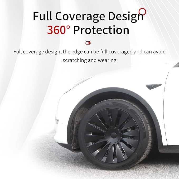 Wheel Cover for Tesla Model Y 4PCS Hubcaps for Tesla Wheel Cover Model Y(2020-2024) 19inch Blade Rim Full Cover Hubcaps Accessories (Blade Style, 19 inch)