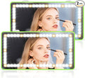 2PCS Car Sun Visor Vanity Mirror - Rechargeable Makeup Mirror with 60 LEDs, 3 Light Modes & Dimmable Touch Control for Cars, Trucks, SUVs, Car Interior Accessories for Women (Green)
