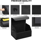 Leather Car Trunk Organizer,Durable Collapsible Adjustable Compartments Cargo Storage,AK-141