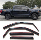 in-Channel Window Visors Rain Guards Compatible with Ford F150 Super Crew 15-23, F-150 Raptor/F250/F350/F-450/F550 Super Duty Crew 17-23 Wind Deflectors Vent Visor Sun Shades Window Shields