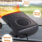12V Portable Car Heater & Defroster, 3-in-1 Multi-Function Windshield Heater with Fast Heating, Defrost & Defog | 360° Adjustable Plug In Auto Heater for Vehicle, SUV, RV, Truck