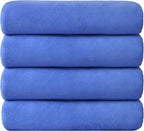 Bath Towel, Microfiber Bath Towels Set 4 Pack 30" x 60" - Large, Extra Absorbent, Quick Drying, No Fading, No Linting, Use for Hair Wrap, Bath, Swimming, Fitness, Sport, Yoga, Blue