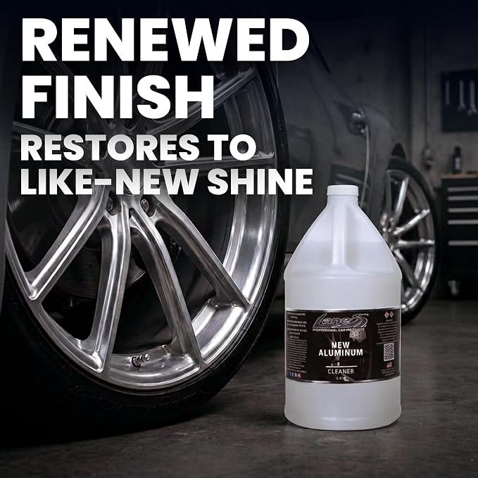 LANE'S New Aluminum Car Wheel Cleaner and Brightener | 1 Gallon (Pack of 1) | Acid Rim Cleaner, Shines & Eliminates Hard Scrubbing | Brake Dust, Oxidation & Rust Remover for Cars, SUVs, Trucks, and More