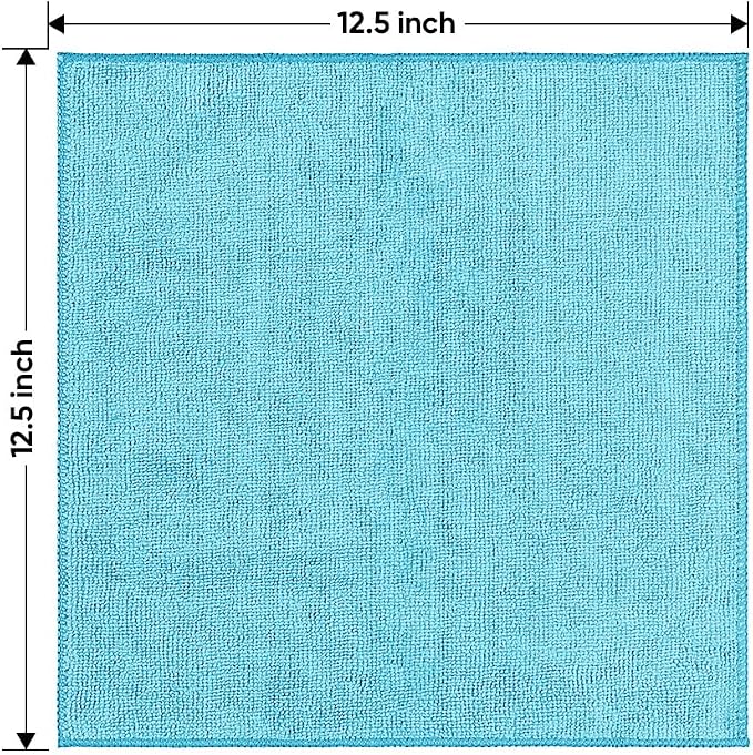 Microfiber Cleaning Cloth 12 Pack, 12.5 x 12.5 Inch Microfiber Towels for Cars, Ultra Absorbent Cleaning Rags, Lint Free Cleaning Towels for Household, Kitchen, Window, and Car, Multicolor