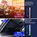 [2026 Upgraded] Sedan SUV Car Sun Shade for Windshield UV Rays and Heat Sun Visor Protector,Foldable Windshield Sun Shade Umbrella,Keep Car Cool,Easy to Use/Store,57''x 31''