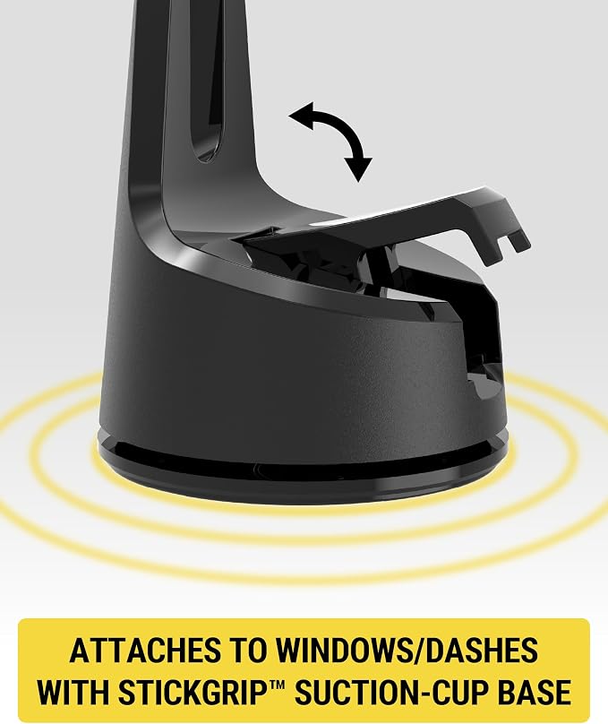 MPQMWD Charge Pro Qi2 MagSafe Charger Car Mount, 15W Fast Magnetic Wireless Charging Suction Cup Phone Holder for Dashboard/Windshield Compatible with iPhone 16/15/14/13/12 Pro Max Plus, S25