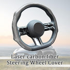 Car Steering Wheel Cover with Comfort Grip, 14.5-15" Carbon Fiber Laser Non-Slip Steering Wheel Protector, Cool Stylish Auto Interior Decor Accessories, Universal for Van SUV Sedan (Silver)