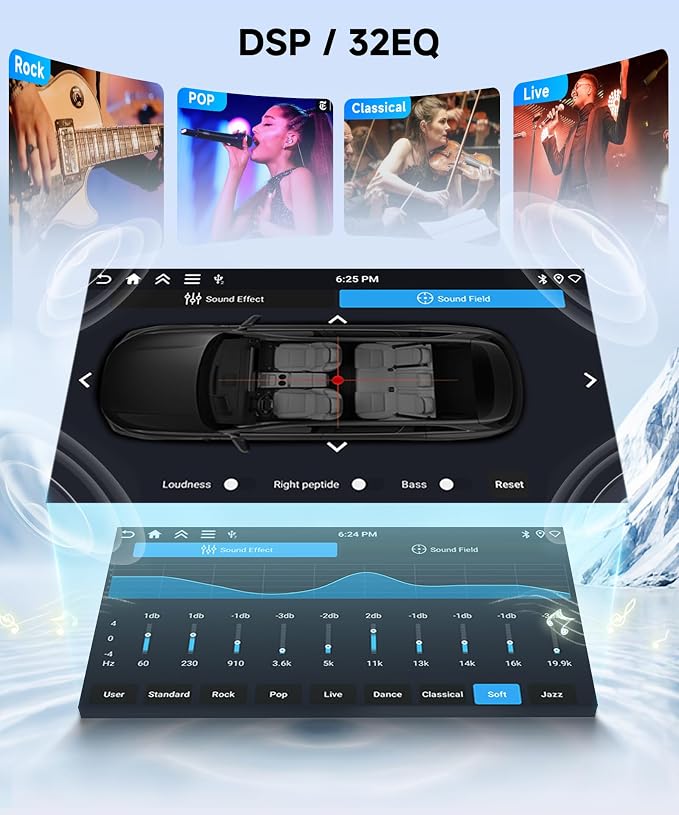 4 Core 4G+128G Car Radio Stereo for Jeep Wrangler 2007–2018 with DSP/Wireless Carplay/Android Auto, 7 inch Incell Touch Screen Wrangler Radio Bluetooth 5.0 FM/RDS Mirrorlink SWC Backup Camera