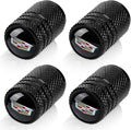4pcs Tire Valve Stem Caps, Compatible with Cadillac Escalade CT4 CT5 CT6 ATS CTS SRX XT5 Series Stem Cap Universal Car Air Cover Car Accessories for Cars, SUV, Truck, Motorcycles Black