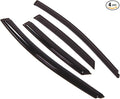 Outside Mount Window Vent Visors Rain Guards Compatible with Ford Focus Sedan 2012-2016 | Side Window Wind Deflectors Rain Shields | Black Tinted, 4 Pcs Set, BGWV-174