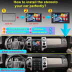 Double Din Car Stereo with 7" IPS Touchscreen, Wireless Apple Carplay & Android Auto, Bluetooth, 180W, Backup Camera, Subwoofer Output, Mirror Link, MIC, Car Radio Receiver