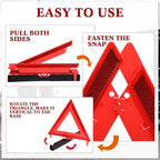 9 Pcs Warning Triangle Dot Approved Foldable Emergency Safety Triangles Reflective Road Safety Triangle with Carrying Case Heavy Base Roadside Warning Sign for Car Truck