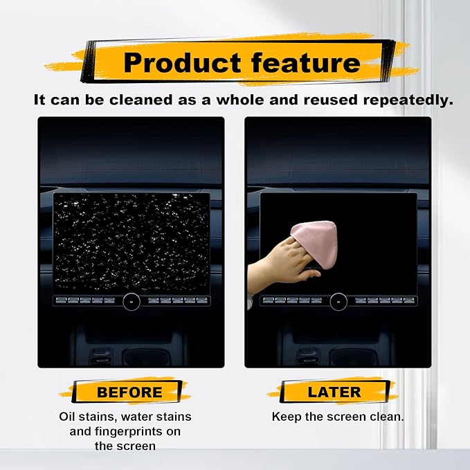 Car Screen Cleaner, Car Accessories Car Screen Wipes, Microfiber Auto Screen Cleaning Pad, Touch Screen Cleaner for Car, Fit for Car Dashboard LCD Display Interior Car Accessories(Pink gray)