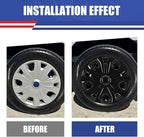 4Pcs 16 2014-2023 Wheel Hubcaps Wheel Cover Fits for Ford Transit | Connect Steel PP Material Snap-On Installation inch Car ReplacementBlack Lacquer