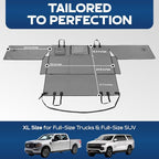 XL Back Seat Extender for Dogs, Gray – As Seen on Shark Tank – Flat Bridge Platform for Full-Size Trucks, Stable Base, 400lb Support, Waterproof – Rigid Back Seat Cover for Dogs