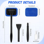 8 Pcs Car Windshield Cleaner Tool Kit with Removable Handle, Microfiber Towel Pads, Brush, Empty Spray Bottle for Auto Glass Wiper Suvs Rvs & Home Windows(Royal Blue)