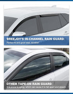 in-Channel Window Rain Guards Fit for GMC Terrain 2018-2024,Rain Guards Visors Vent Visors Window Deflector, Vent Shades Car Accessories -4 pcs