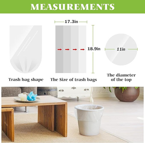 2 Gallon 80 Counts Small Clear Trash Bags Garbage Bags by, Bathroom Trash Can Bin Liners, Small Plastic Bags for home office kitchen, Clear