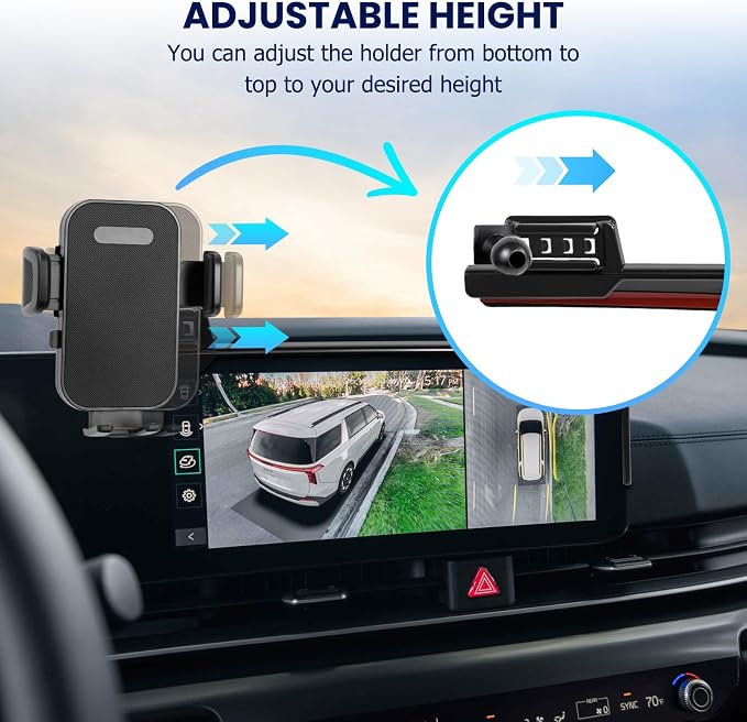 Car Phone Holder Fit for Kia Carnival 2025-2026 Accessories -Cell Phone Mount for Carnival 12.3 inch Touchscreen Hands-Free 360° Rotation,Does Not Affect Air Vent