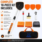 XINDELL Windshield Cleaner Tool, Extendable Car Window Cleaning Kit with 360° Rotating Head, Interior Exterior Glass Cleaner for Cars Trucks SUVs, 10PCS with 3 Pads, Towels, Brushes & Bag | 360° Head, Extendable Handle, 3 Pads, 2 Brushes, 3 Towels, Spr...
