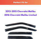 KPY Rain Guards Fit for 2013-2015 Chevrolet/Chevy Malibu, Out-Channel Window Visors Vent Wind Deflectors 4PC, Car Accessories for 2016 Malibu Limited