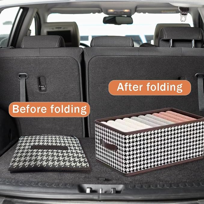 Collapsible Car Trunk Organizer,Wardrobe Clothes Organizer,Portable Space Saving Multipurpose Storage Basket with Handles