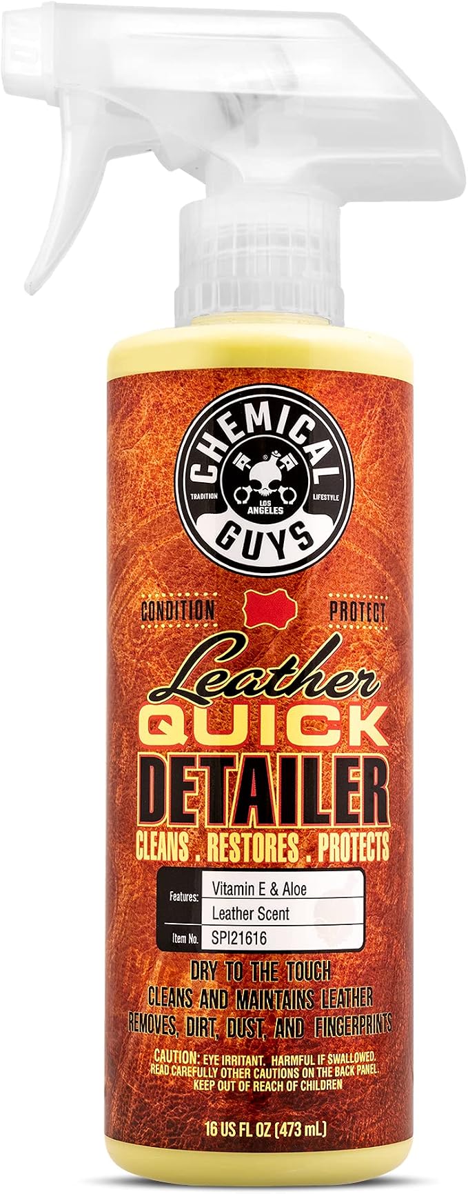 Leather Quick Detailer - Interior Cleaner and Conditioner for Natural, Synthetic, Pleather, and More, Safe for Car Seats, Furniture, Apparel, Shoes & Boots, Leather Scented - 16 fl oz
