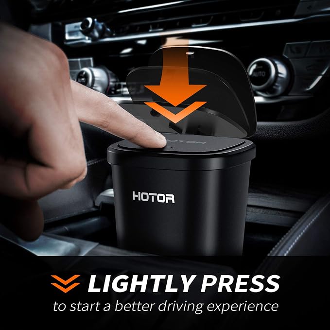Car Trash Can, Car Trash Cup with 30 Additional Trash Bags for Exclusive Using, Multipurpose Trash Can for Car, Office & Home to Meet Various Needs - 2 Packs, Black