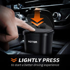 Car Trash Can, Car Trash Cup with 30 Additional Trash Bags for Exclusive Using, Multipurpose Trash Can for Car, Office & Home to Meet Various Needs - 2 Packs, Black